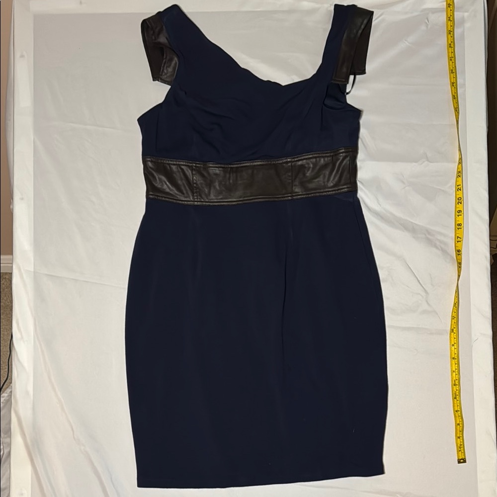 Elegant Navy and Brown Women's Dress